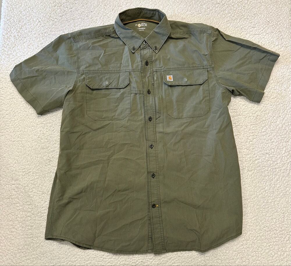 Carhartt Mens Short Sleeve Button Down Shirt Large